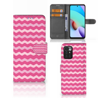 Xiaomi Redmi 10 Telefoon Hoesje Waves Pink - thumbnail