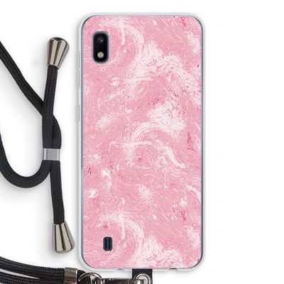 Abstract Painting Pink: Samsung Galaxy A10 Transparant Hoesje met koord