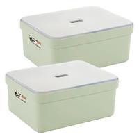 Sunware opbergbox met deksel - 2x - Sigma Home - kunststof - 24 liter - lichtgroen - opberg dozen