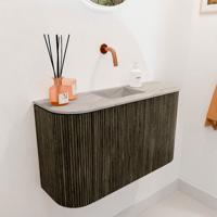 Toiletmeubel Mondiaz Joya Dlux | 73.2 cm | Meubelkleur Shadow | Faye wastafel Glace Wasbak Midden | Zonder kraangat(en)