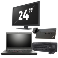 Lenovo ThinkPad T450 - Intel Core i5-5e Generatie - 14 inch - 8GB RAM - 240GB SSD - Windows 11 + 1x 24 inch Monitor