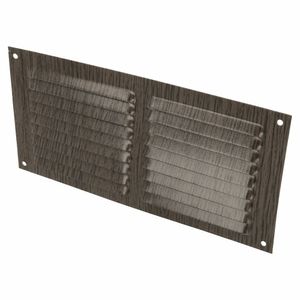 AMIG Ventilatierooster/muurrooster - 100 x 200mm - aluminium - wengehout look - schoepenrooster