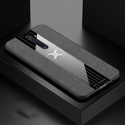 Voor OPPO RENO 2 XINLI stiksels doek Textue schokbestendig TPU beschermhoes (grijs)