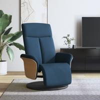 Fauteuil verstelbaar met voetensteun stof blauw