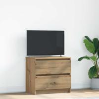 Tv-meubel 60x35x54 cm bewerkt hout artisanaal eikenkleur