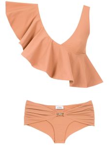 Amir Slama ruffled top bikini set - Tons neutres