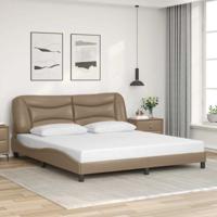 Bedframe zonder matras "Hvar" kunstleer cappuccinokleurig 180x200 cm