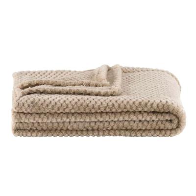 Leen Bakker - Plaid Ilona - /bruin - 130x170 Cm - Polyester - Taupe