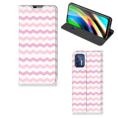 Motorola Moto G9 Plus | Hoesje met Magneet | Waves Roze