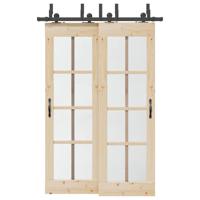 Doos met onderdelen voor schuifdeur 152,5 cm staal zwart