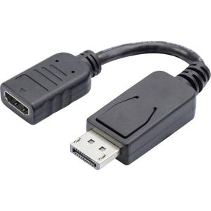 Digitus AK-340400-001-S DisplayPort / HDMI Adapter [1x DisplayPort stekker - 1x HDMI-bus] Zwart 15.00 cm