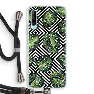 Geometrische jungle: Huawei P Smart Pro Transparant Hoesje met koord