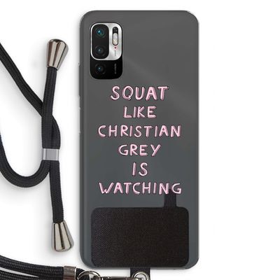 Christian Grey: Xiaomi Redmi Note 10 5G Transparant Hoesje met koord