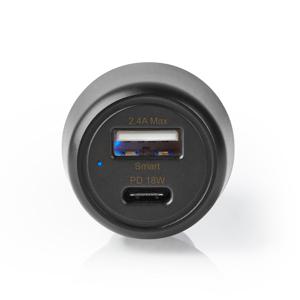 Nedis CCPD18W100BK Autolader 3,0 A Usb-a / Usb-c Power Delivery 18 W Zwart