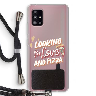Pizza is the answer: Samsung Galaxy A51 5G Transparant Hoesje met koord