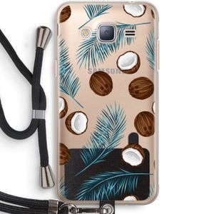 Kokosnoot roze: Samsung Galaxy J3 (2016) Transparant Hoesje met koord