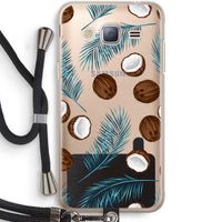 Kokosnoot roze: Samsung Galaxy J3 (2016) Transparant Hoesje met koord