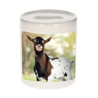 Foto gevlekte geit spaarpot 9 cm - Cadeau geiten liefhebber - thumbnail