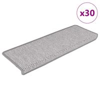 Trapmatten zelfklevend Sisal-Look 30 st 65x21x4 cm Platina
