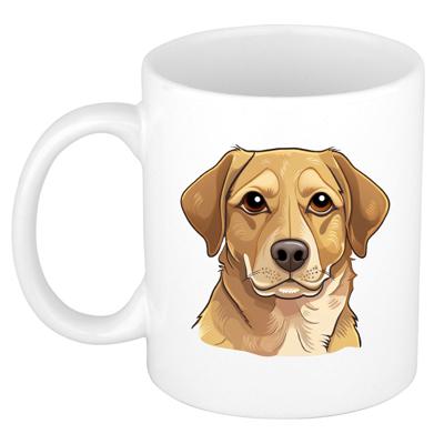 Cadeau mok voor honden liefhebbers - Labrador Retriever hond - Cartoon tekening - keramiek - 300 ml