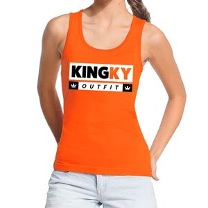 Oranje Kingky outfit tanktop / mouwloos shirt voor dames