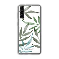 Tropical watercolor leaves: Samsung Galaxy S21 Plus Transparant Hoesje