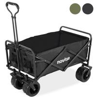 Novitaa Bolderkar - Bolderkar opvouwbaar - 150KG Draagkracht - 100L - Opberghoes - Offroad banden - Polyester - Zwart -