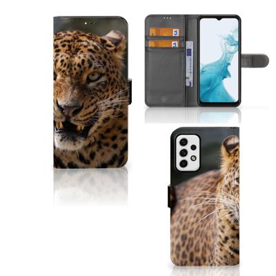 Samsung Galaxy A23 | Telefoonhoesje | Met pasjeshouder | Luipaard