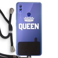 Queen zwart: Honor Note 10 Transparant Hoesje met koord Queen zwart: Honor Note 10 Transparant Hoesje met koord