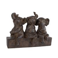 Gifts Amsterdam sculptuur three elephants bruin polyst 25x11x18,5