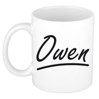 Owen voornaam kado beker / mok sierlijke letters - gepersonaliseerde mok met naam   -