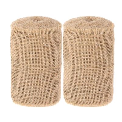 Decoratie lint - 3x - jute - op rol - 500 x 10 cm - decoratielint jute stof - hobby