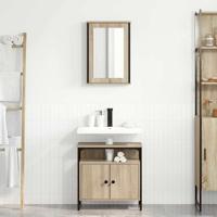 Badkamermeubelset 2 pcs Bruin 60 x 30 x 60 cm Bewerkt hout