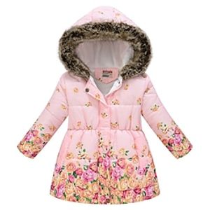 Kinderen Voor meisjes Dons Grafisch Modieus School jas bovenkleding 2-9 jaar Lente 3164-3 rode inktbloem 3164-1 gele bloem 3002-6 lichtblauwe bloemen Lightinthebox