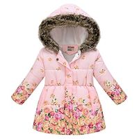 Kinderen Voor meisjes Dons Grafisch Modieus School jas bovenkleding 2-9 jaar Lente 3164-3 rode inktbloem 3164-1 gele bloem 3002-6 lichtblauwe bloemen Lightinthebox