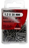 Draadnagel bk 1,2x20mm rvs 50gr - Deltafix