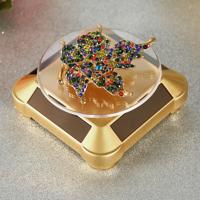 110 * 110 * 50mm Solar showcase automatische roterende stand 360 draaitafel voor ketting armband horloge display