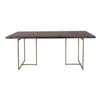 "Dutchbone Class Eettafel Visgraat - 180 x 90 cm - Bruin "