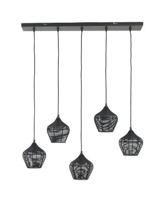 Light & Living Hanglamp 'Alvaro' 5-Lamps, kleur Mat Zwart
