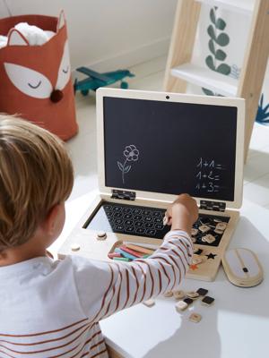 Houten laptop zwart