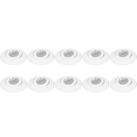 Spot Armatuur 10 Pack - Pragmi Nivas Pro - GU10 Inbouwspot - Rond - Wit - Aluminium - Trimless - Kantelbaar - Ø150mm Spot Armatuur 10 Pack - Pragmi Nivas Pro - GU10 Inbouwspot - Rond - Wit - Aluminium - Trimless - Kantelbaar - Ø150mm
