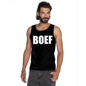 Boef tekst singlet shirt/ tanktop zwart heren