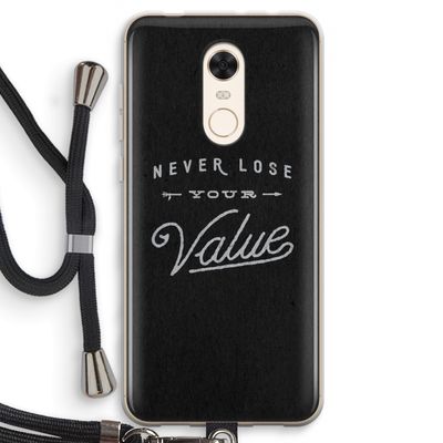 Never lose your value: Xiaomi Redmi 5 Transparant Hoesje met koord