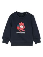 DSQUARED2 KIDS sweat en coton à logo imprimé - Bleu - thumbnail