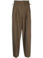 Moncler paperbag-waist wide-leg trousers - Vert - thumbnail