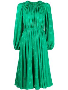 Dolce & Gabbana robe mi-longue évasée à logo imprimé - Vert