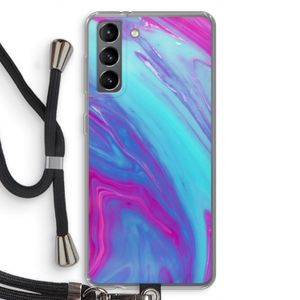 Zweverige regenboog: Samsung Galaxy S21 Transparant Hoesje met koord