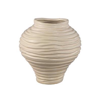 Mickie Ronde Vaas Beige L