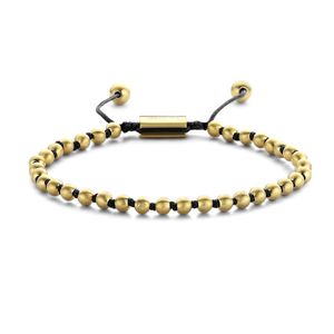 Frank 1967 Beads 7FB 0377 Armband Beads staal 4 mm goudkleurig-zwart