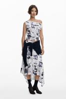 Asymmetrische krantenrok - WHITE - XL